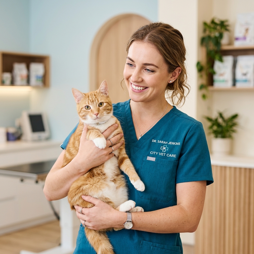 Médica veterinaria utilizando la plataforma clínica AigoVet para agilizar sus consultas